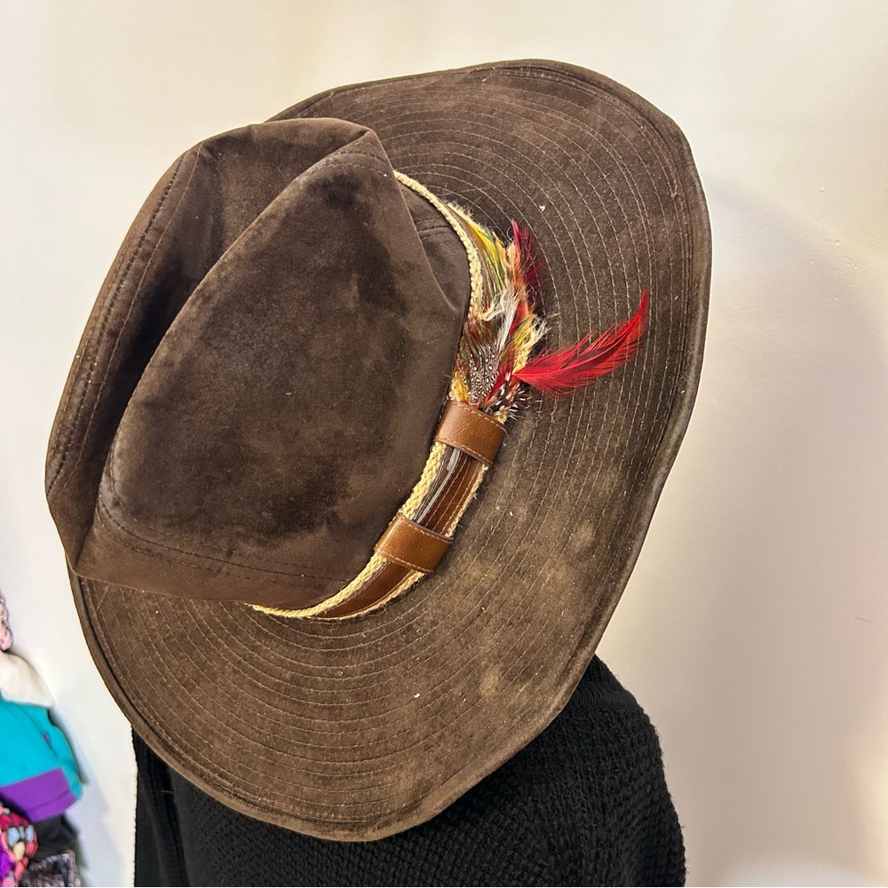 ◾️Lanning Workmanship Suede Cowboy Feather Hat